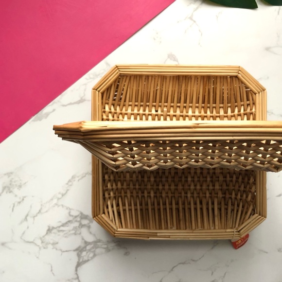 Vintage Tianjin Wicker Rattan Weave Catchall Trays - Picture 5 of 7